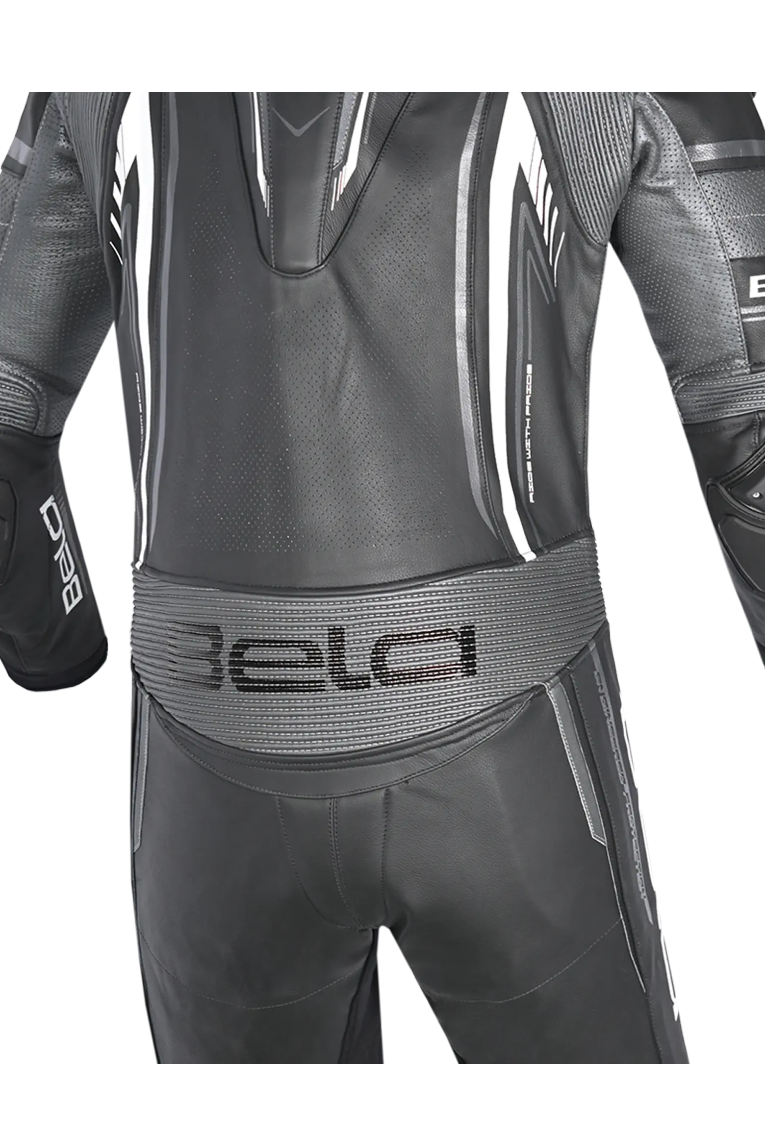 Bela Beast Tuta da Moto Nera/Bianca/Grigio scuro Tuta intera (1 pezzo) 