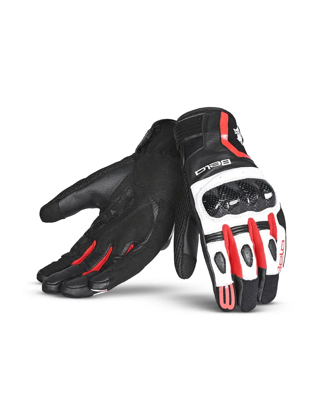 Bela Air Flow Donna Guanti moto estivi Nero / rosso front