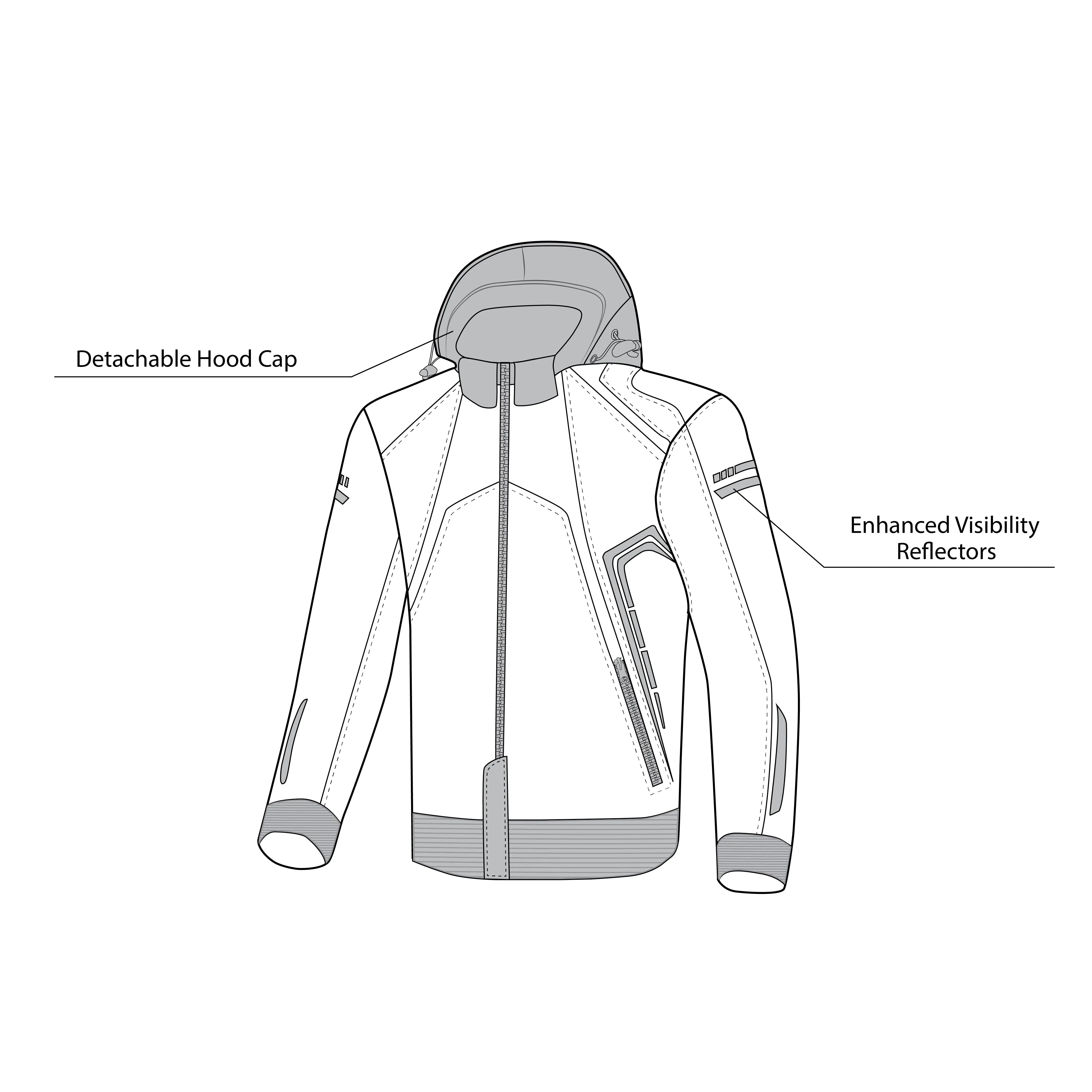 Bela Breeze Giacca softshell per uomo Cappuccio removibile  - Nero/Giallo fluorescente 