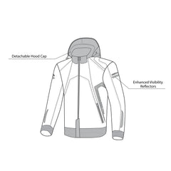 Bela Breeze Giacca softshell per uomo Cappuccio removibile  - Nero/Giallo fluorescente 