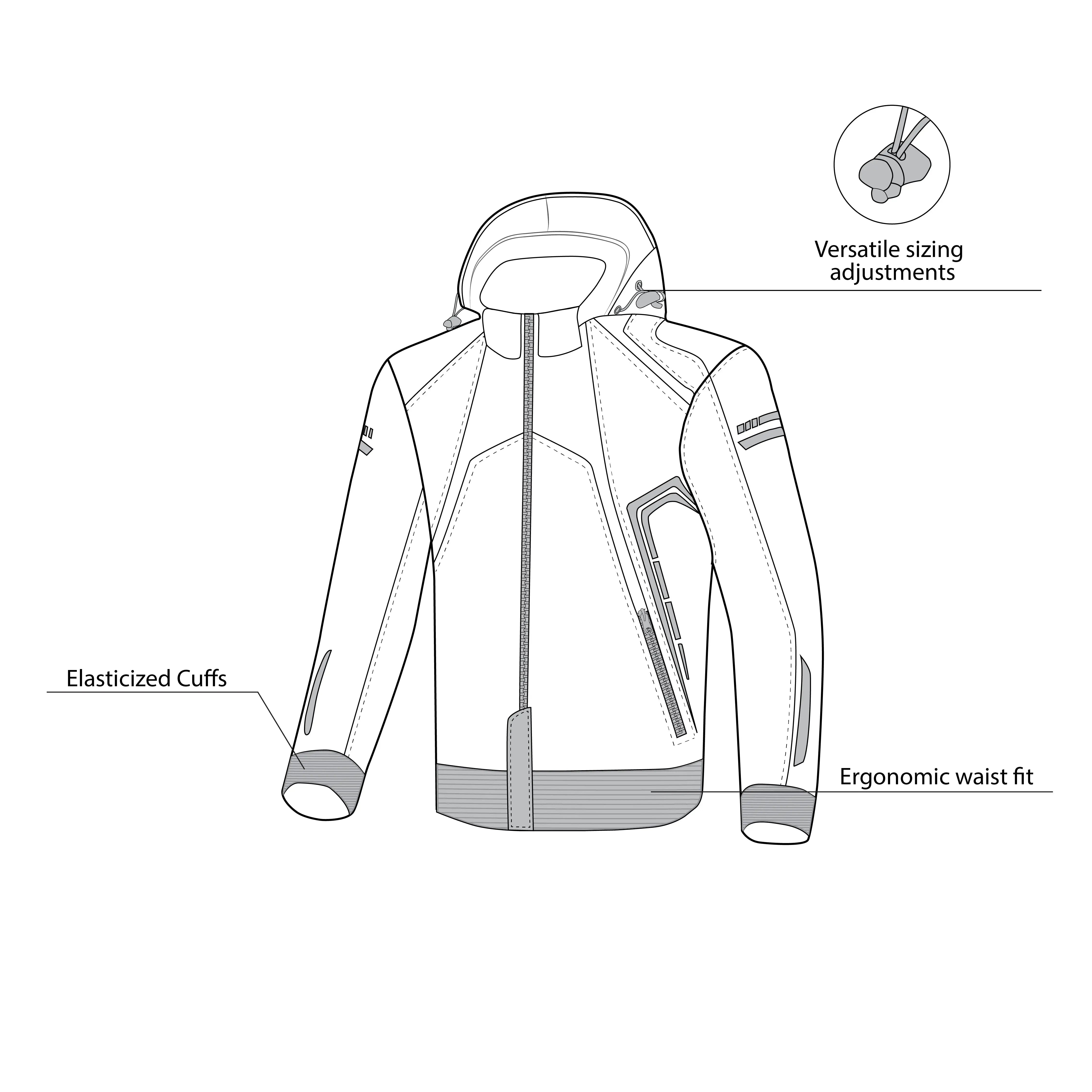 Bela Breeze Giacca softshell per uomo Cappuccio removibile  - Nero/Giallo fluorescente 