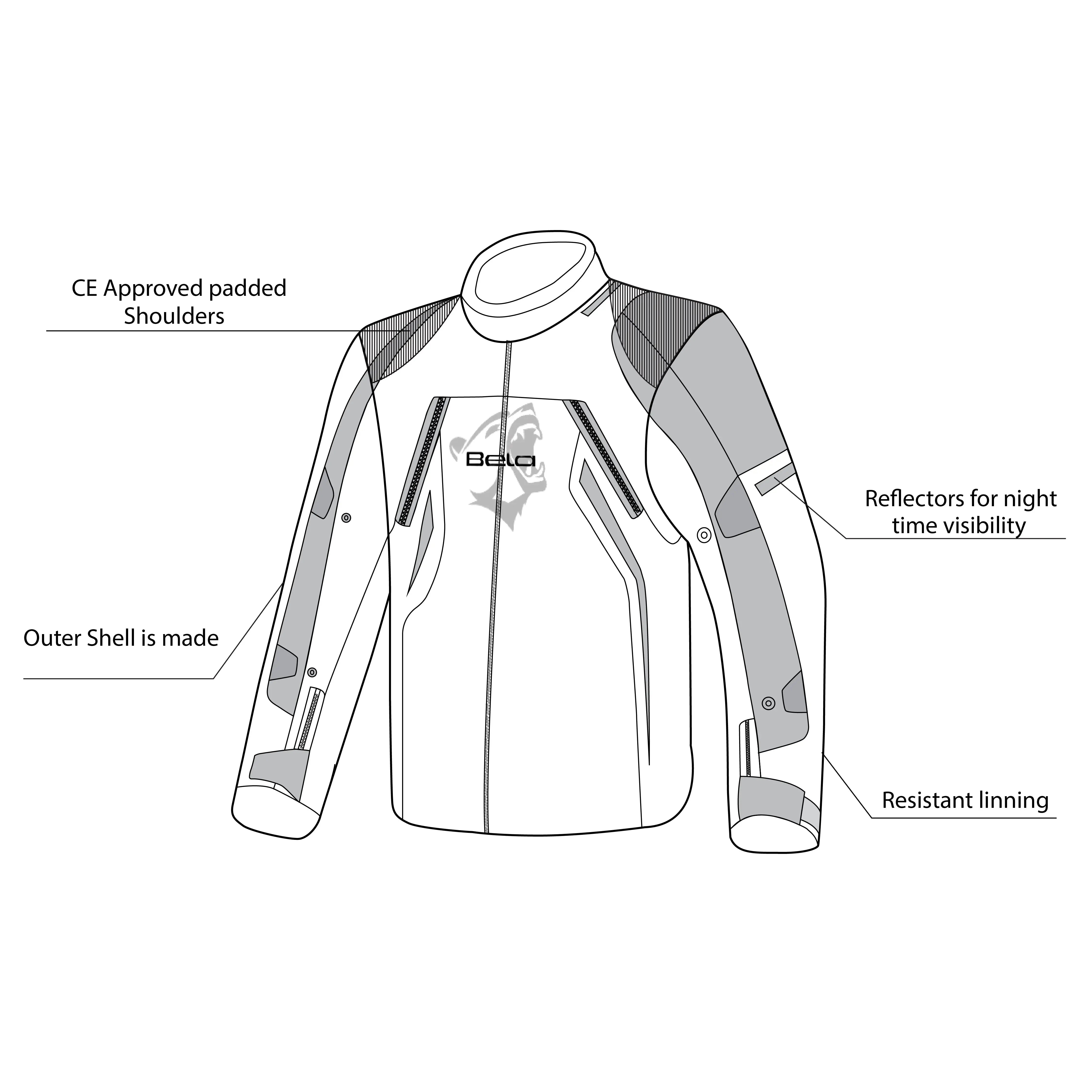 Bela Cordaniel Giacca moto - Nera/Grigio scuro 