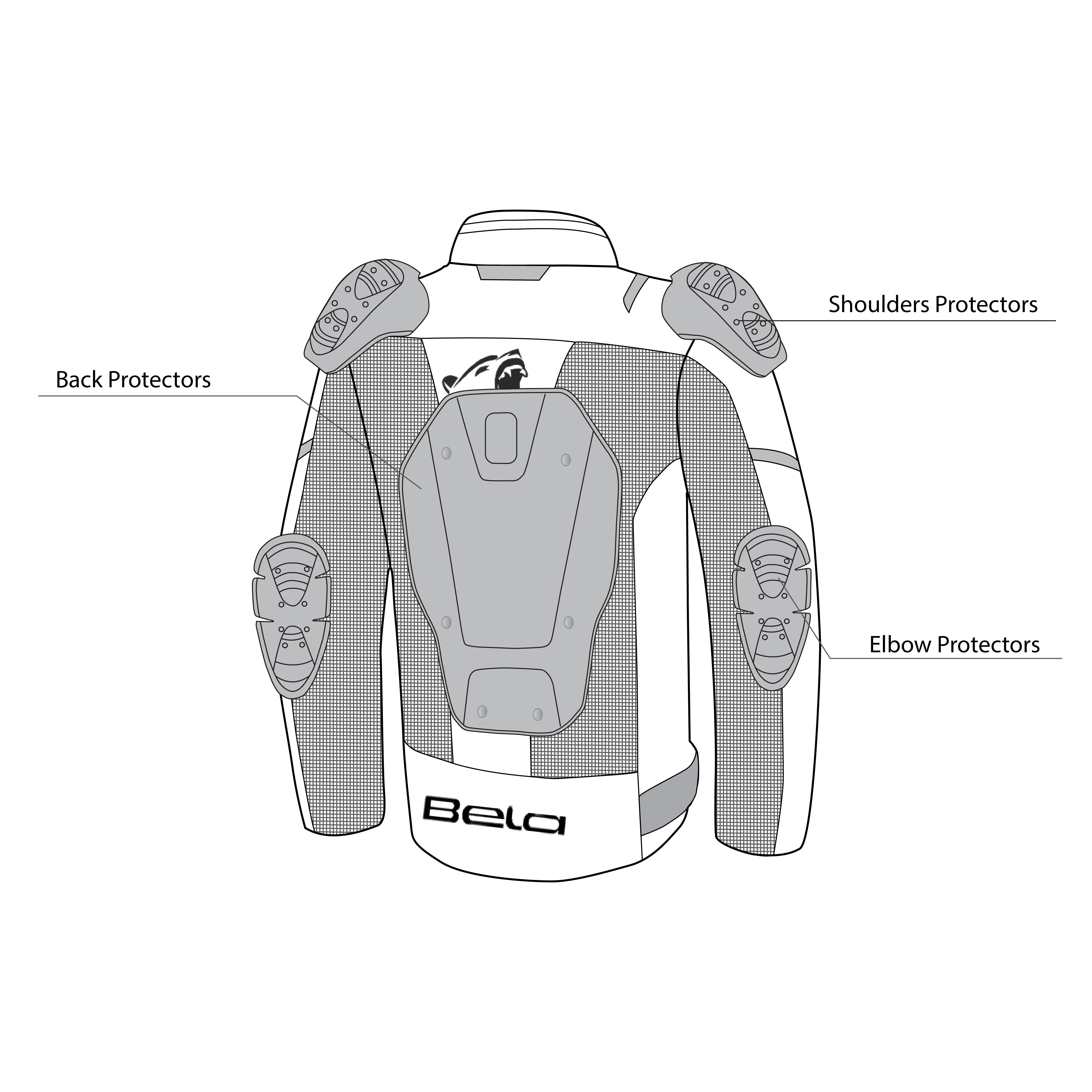 Bela Mesh Pro Estivo traforato  Uomo Nero in tessuto per moto description 1