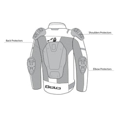 Bela Mesh Pro Estivo traforato  Uomo Nero in tessuto per moto description 1