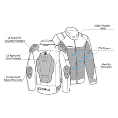 Bela Mesh Pro Estivo traforato  Uomo Nero in tessuto per moto description 3