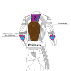 Bela Rocket Nero grigio 1PC Tute da Moto in Pelle Bambini  description 4