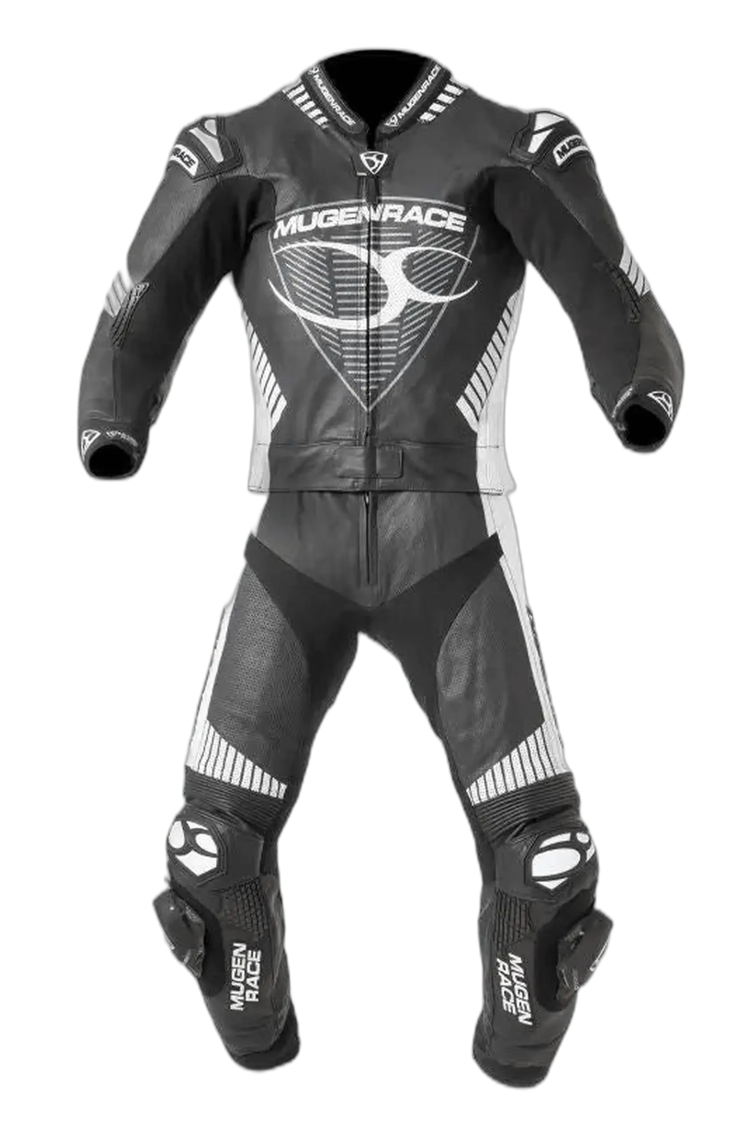 MUGENRACE MNR-1711 Tuta in pelle Impegnato Nero Bianco 