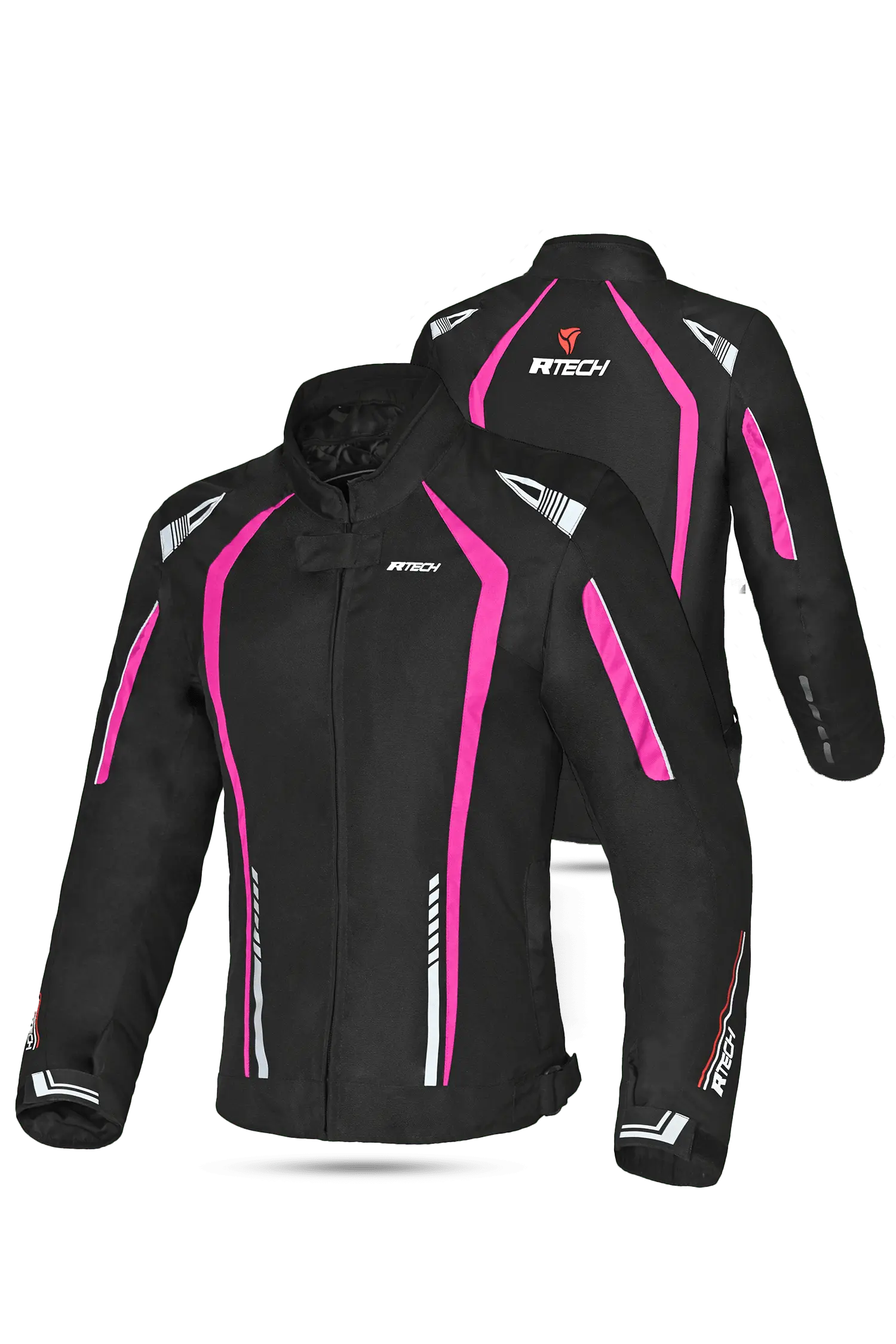 R-Tech Marshal Giacca da donna Moto Nero/Rosa 