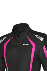 R-Tech Marshal Giacca da donna Moto Nero/Rosa 