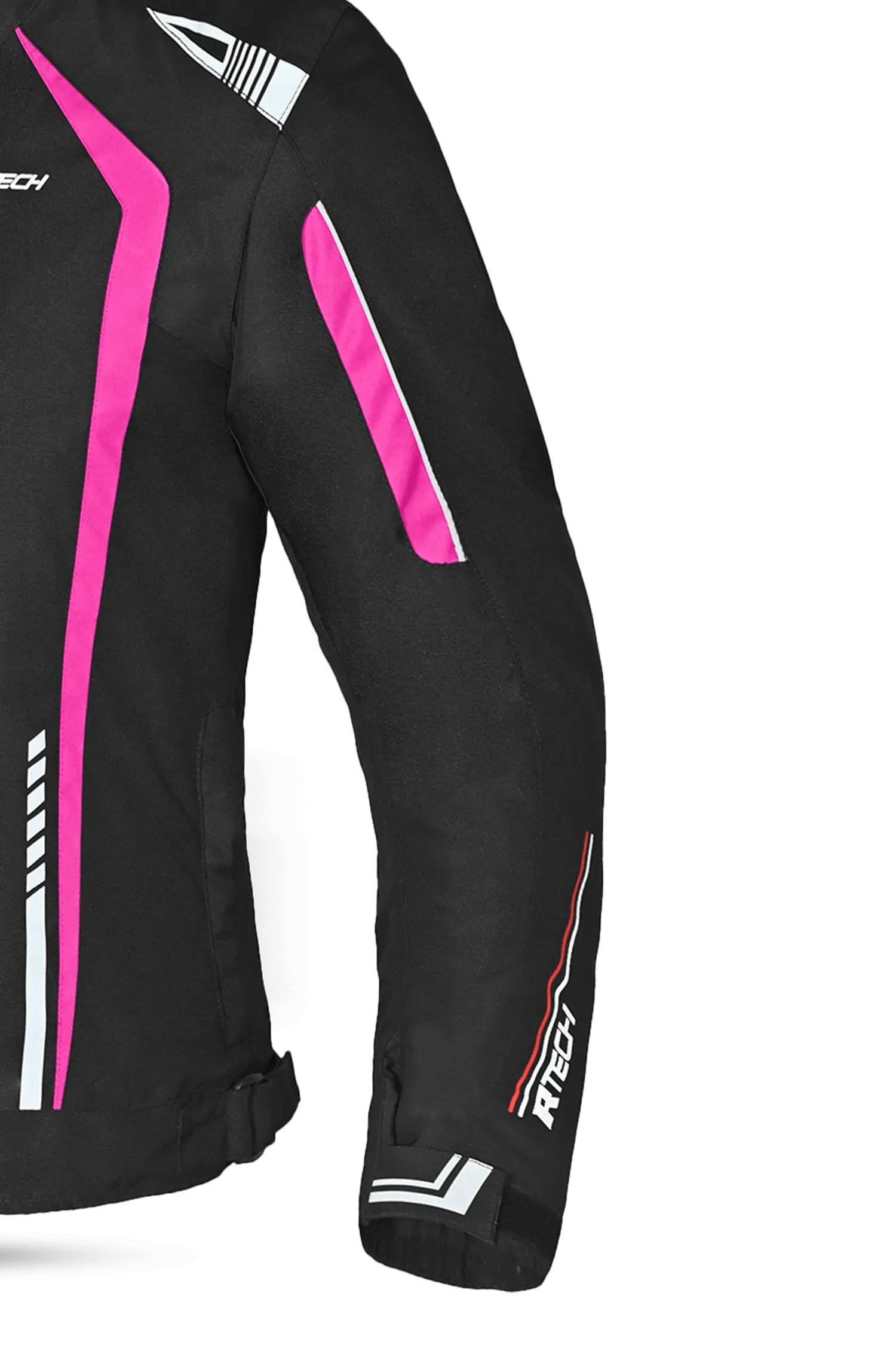 R-Tech Marshal Giacca da donna Moto Nero/Rosa 