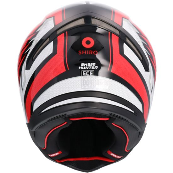 SHIRO CASCO  HUNTER SH-890 EDGE NEGRO_ROJO 
