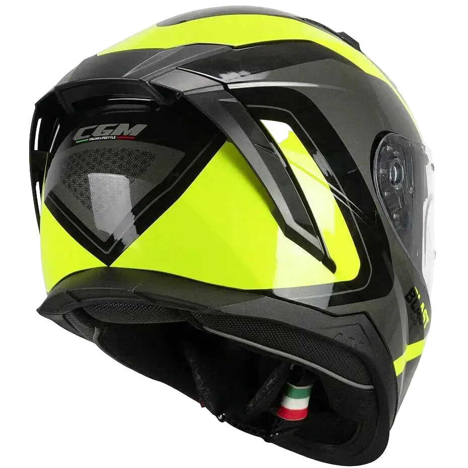 CGM 311R BLAST RACE Moto integrale Caschi Nero Giallo fluo 