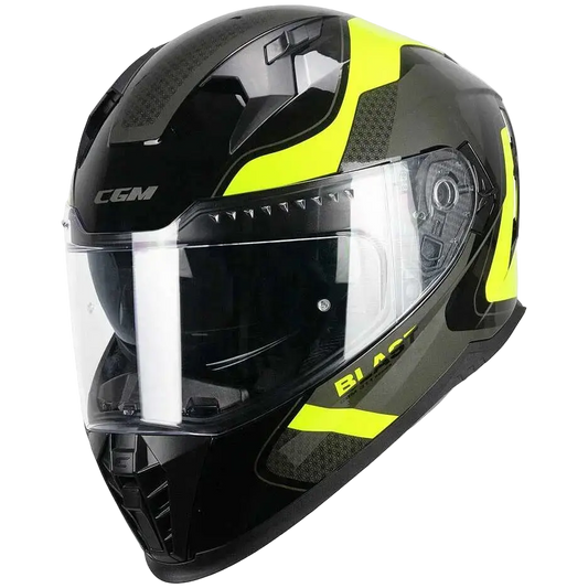 CGM 311R BLAST RACE Moto integrale Caschi Nero Giallo fluo 