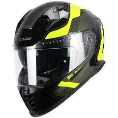 CGM 311R BLAST RACE Moto integrale Caschi Nero Giallo fluo 