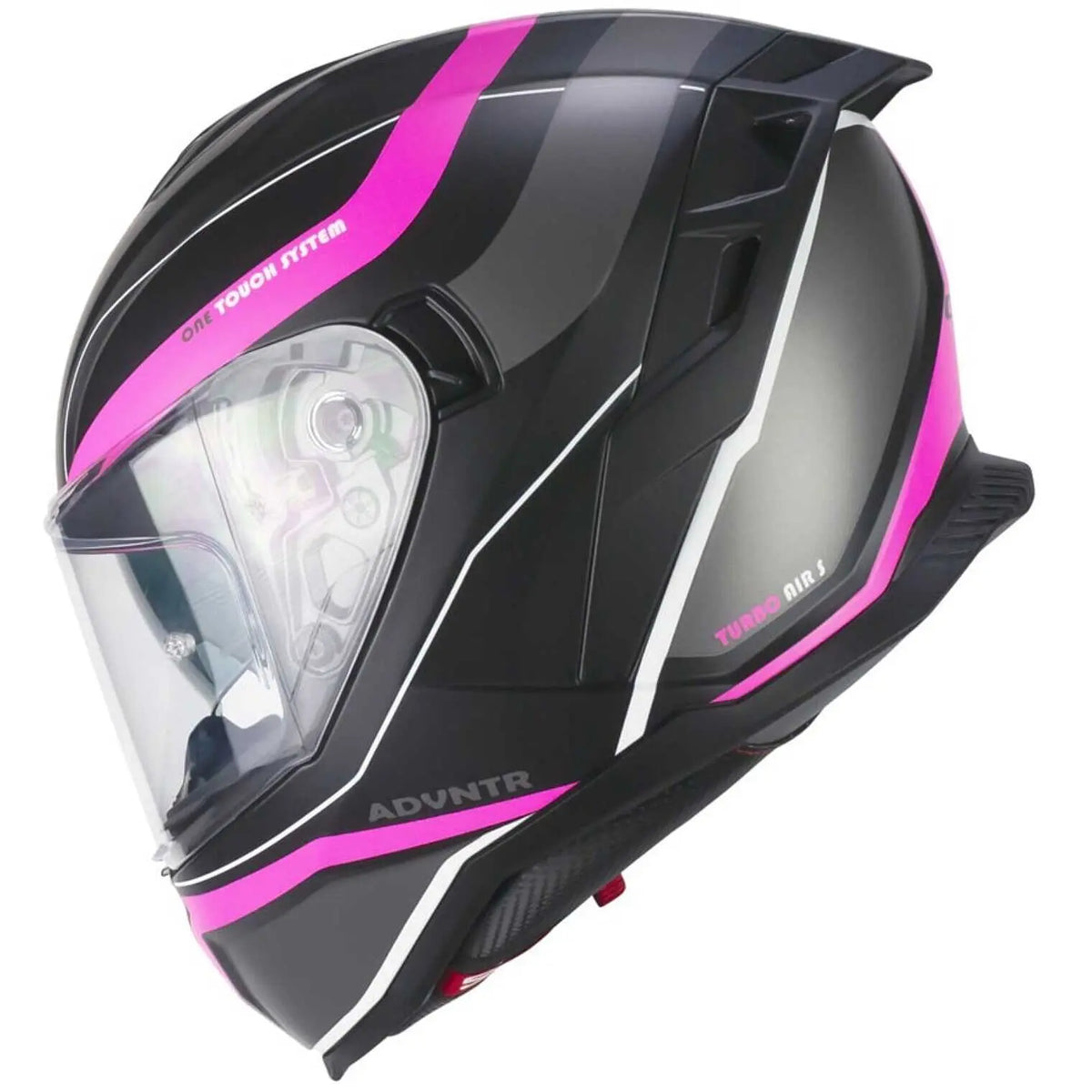 CGM 363X SHOT RUN Moto Integrali Casco Nero Fucsia fluo opaco