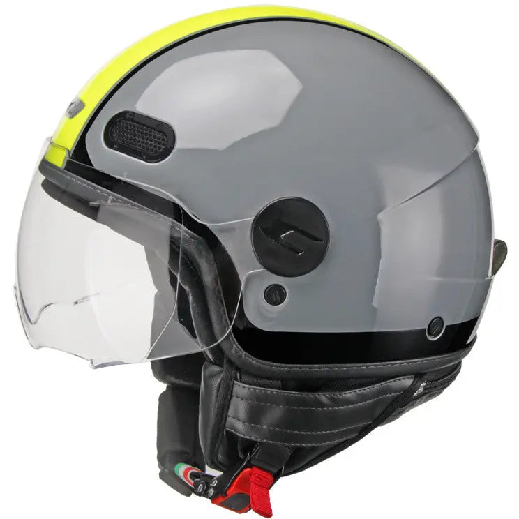 CGM 109X GLOBO SPORT Moto Jet Caschi Grigio Giallo Fluo Sagomata