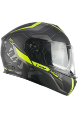 CGM 569G C-Max City Moto Modulare Caschi Nero Giallo Fluo Opaco 
