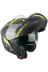 CGM 569G C-Max City Moto Modulare Caschi Nero Giallo Fluo Opaco 