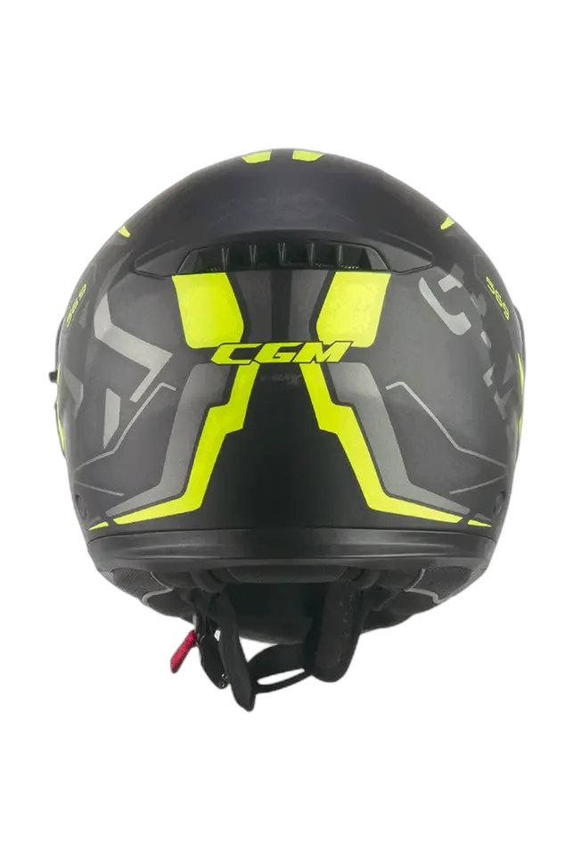 CGM 569G C-Max City Moto Modulare Caschi Nero Giallo Fluo Opaco 