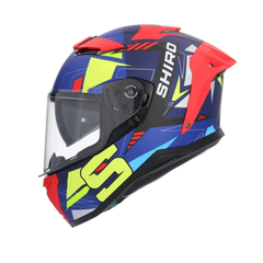 SHIRO ALPHA UPGRADE Moto Integrali Caschi Opaco Blu Nero Rosso 
