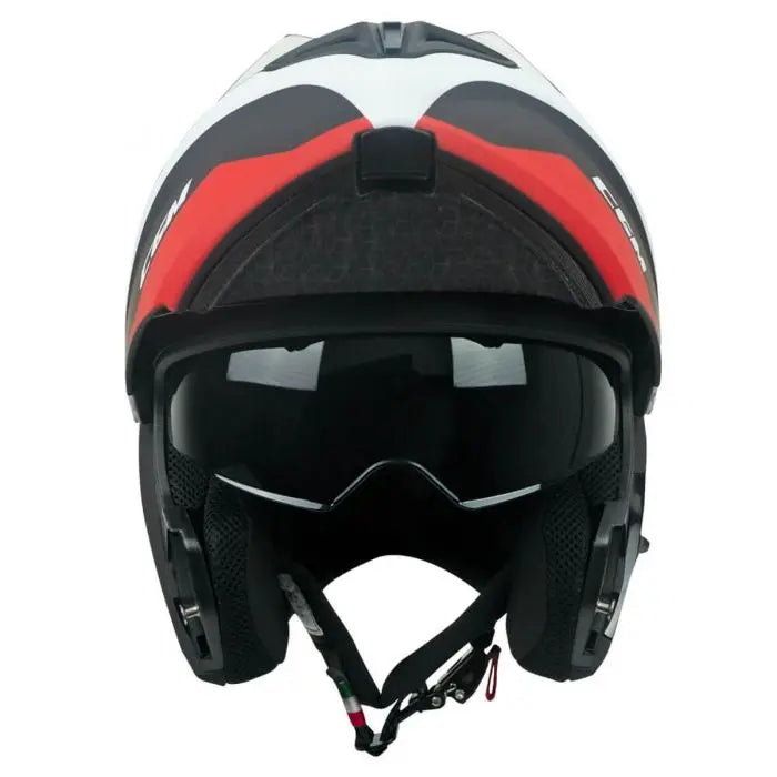 CGM 568G Ber Dresda Moto Modulare Caschi Nero Rosso opaco