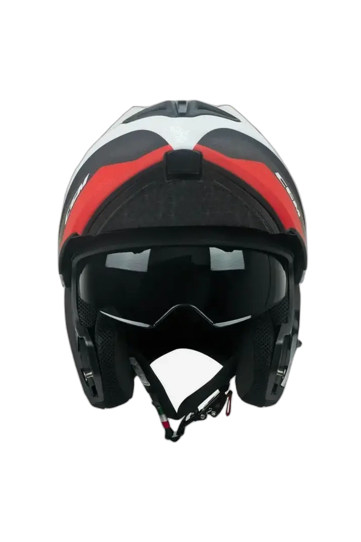 CGM 568G Ber Dresda Moto Modulare Caschi Nero Rosso opaco 