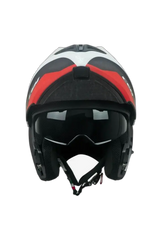 CGM 568G Ber Dresda Moto Modulare Caschi Nero Rosso opaco 