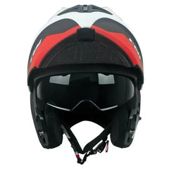 CGM 568G Ber Dresda Moto Modulare Caschi Nero Rosso opaco