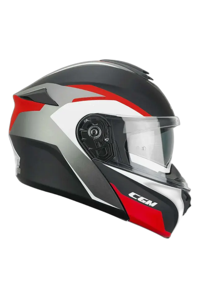 CGM 568G Ber Dresda Moto Modulare Caschi Nero Rosso opaco 