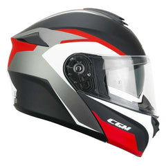 CGM 568G Ber Dresda Moto Modulare Caschi Nero Rosso opaco