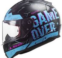 LS2 FF353 casco moto rapid player nero sky blue
