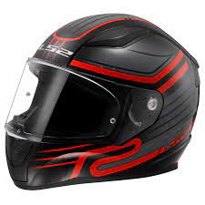 LS2 FF353 rapid II Circut motorbike helmet Black Red