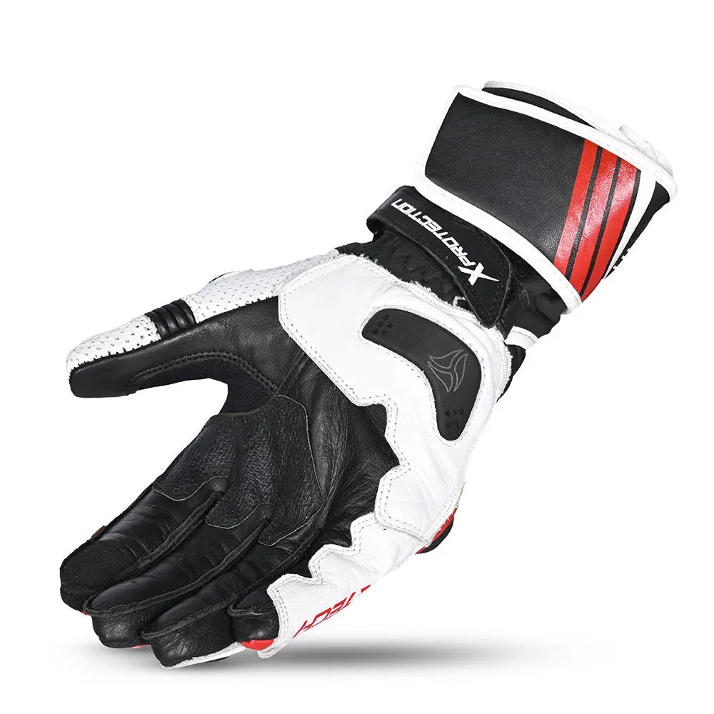 R-tech GP Racing  Guanti da corsa da uomo - NERO/ROSSO 