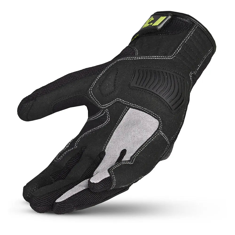 Bela Drift Donna Guanti Moto in Tessuto Nero Giallo 