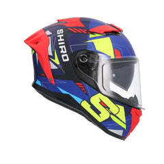 SHIRO ALPHA UPGRADE Moto Integrali Caschi Opaco Blu Nero Rosso 