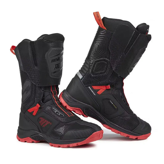 SEVENTY SD-BA6 STELVIO HIGH Moto Unisex Adventure Stivali Neri Rossi