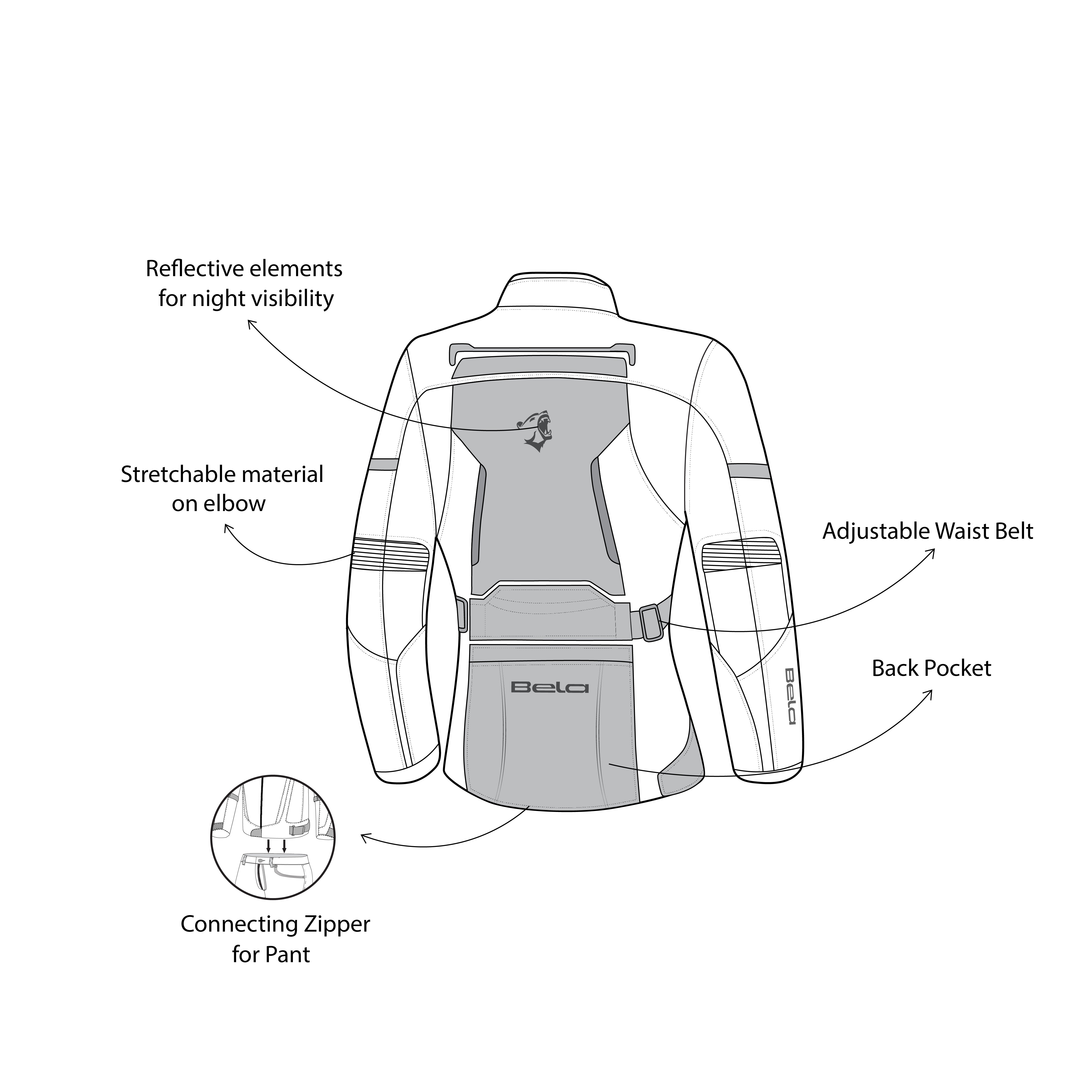 BELA HURRICANE 3 IN 1 GIACCA MOTO DONNA BLU GHIACCIO ROSSO 