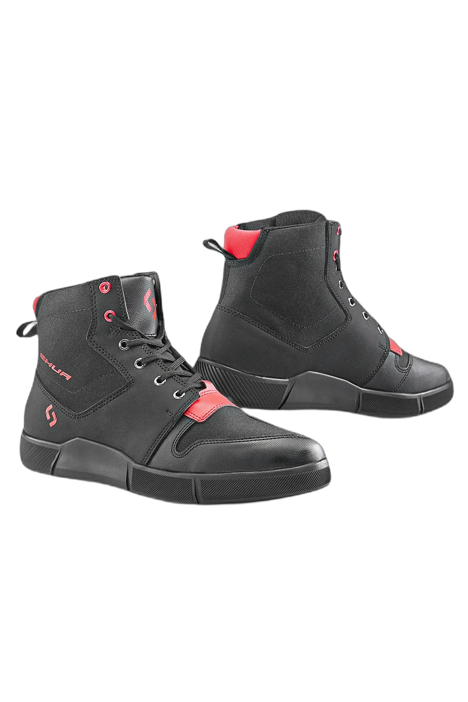 SHUA - Oddin Scarpe Da Moto Urban - Neri Rosso 
