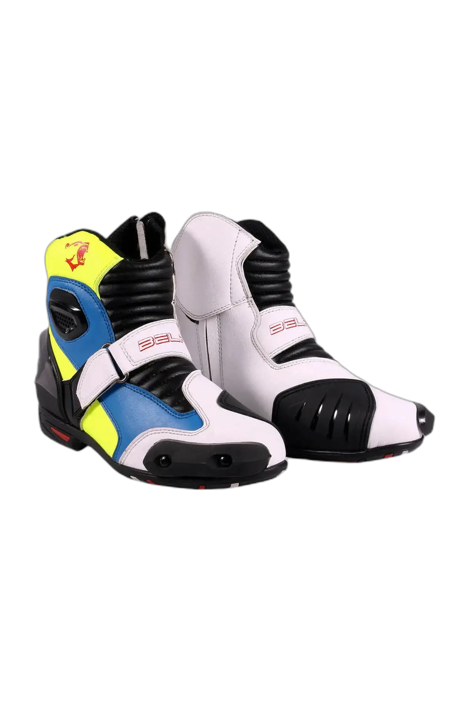 Bela Faster racing Motociclo Stivali Da Corsa Bianco Blu 