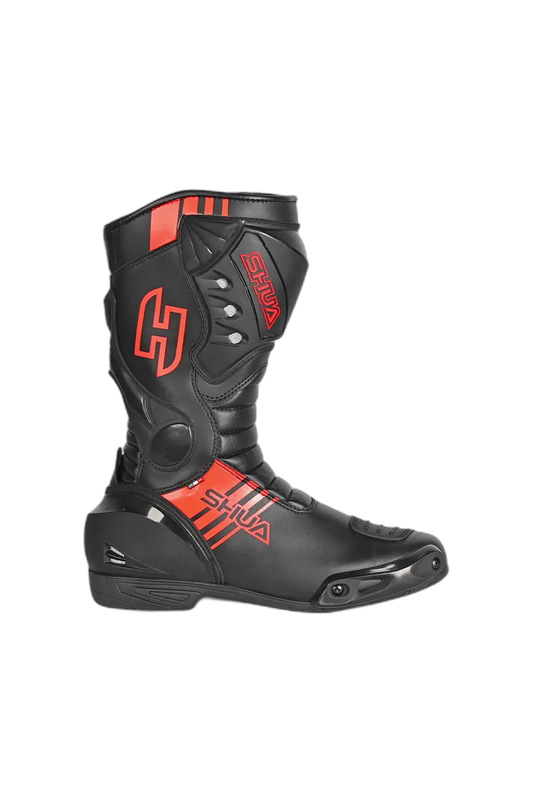 Shua Super Tech Stivali da moto da corsa /Pista Nero/Rosso 