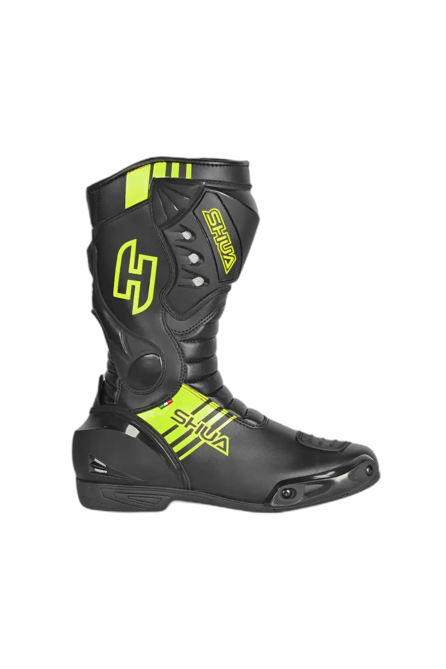 Shua Super Tech Stivali da moto da corsa Pista Nero Giallo 