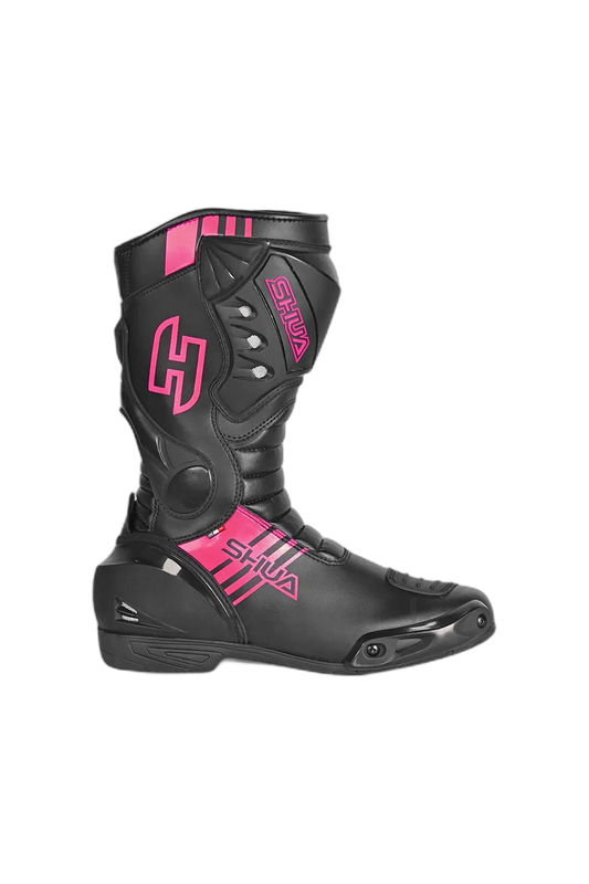 Shua - SuperTech Stivali da moto da corsa - Nero Rosa 