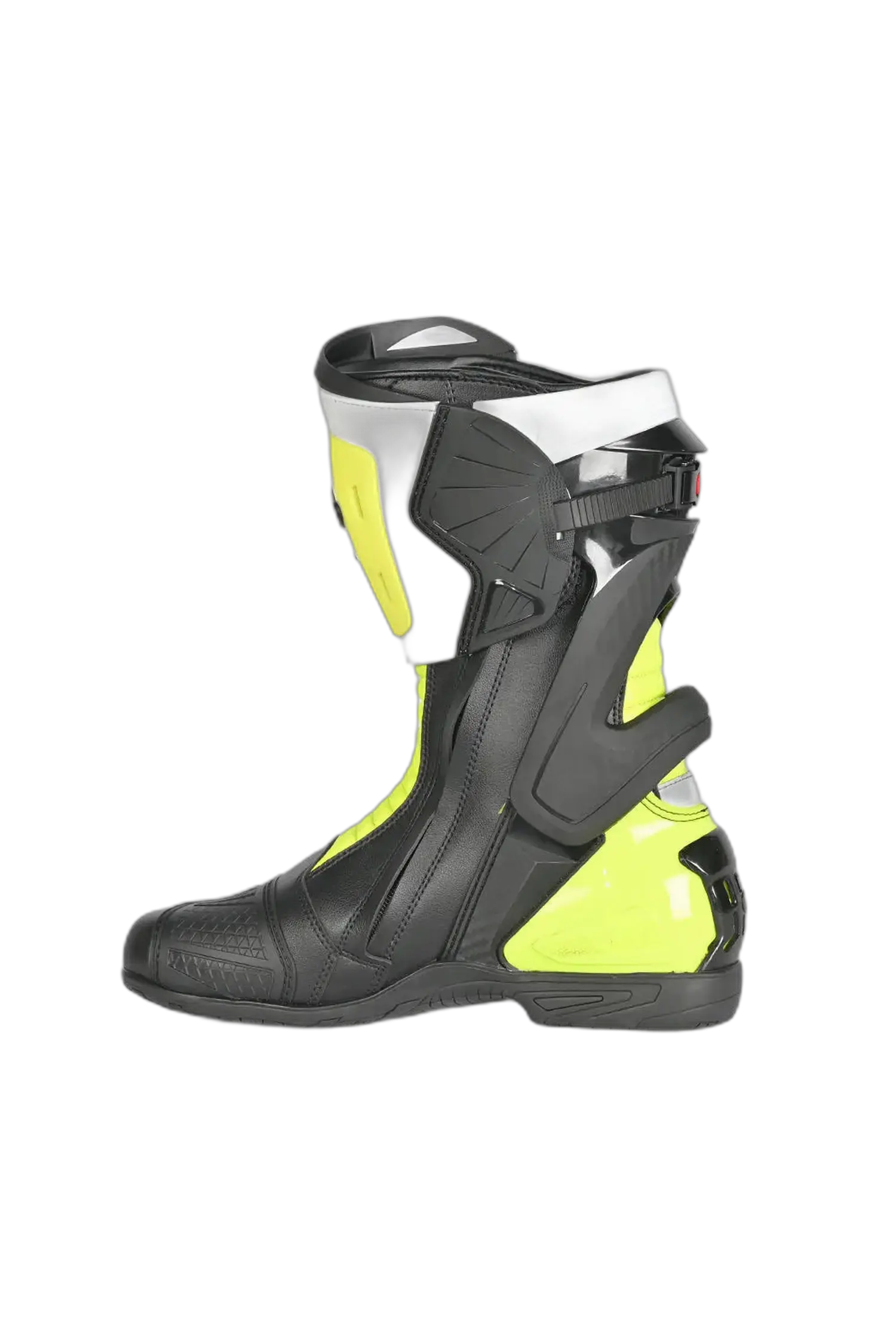 Bela Stivali da moto corsa Turbo Track - Nero Bianco Giallo Fluo 