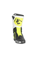 Bela Stivali da moto corsa Turbo Track - Nero Bianco Giallo Fluo 