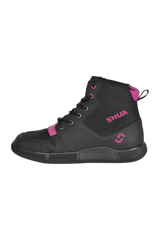 SHUA - Oddin Scarpe Da Moto Urban Donna - Neri Rosa 