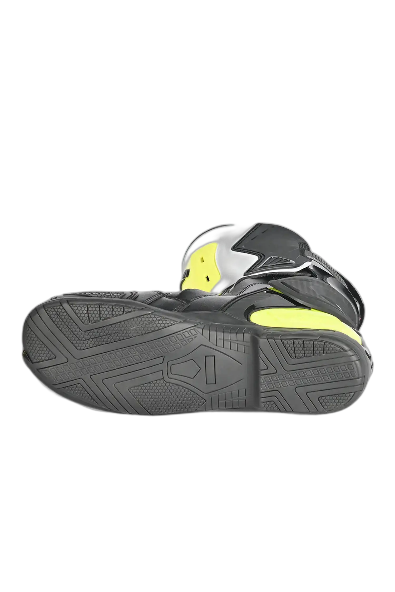 Bela Stivali da moto corsa Turbo Track - Nero Bianco Giallo Fluo 