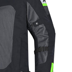 R-TECH SPIRAL MESH CHAQUETA DE MOTO DE HOMBRE TEXTIL NEGRO GRIS VERDE FLUO 