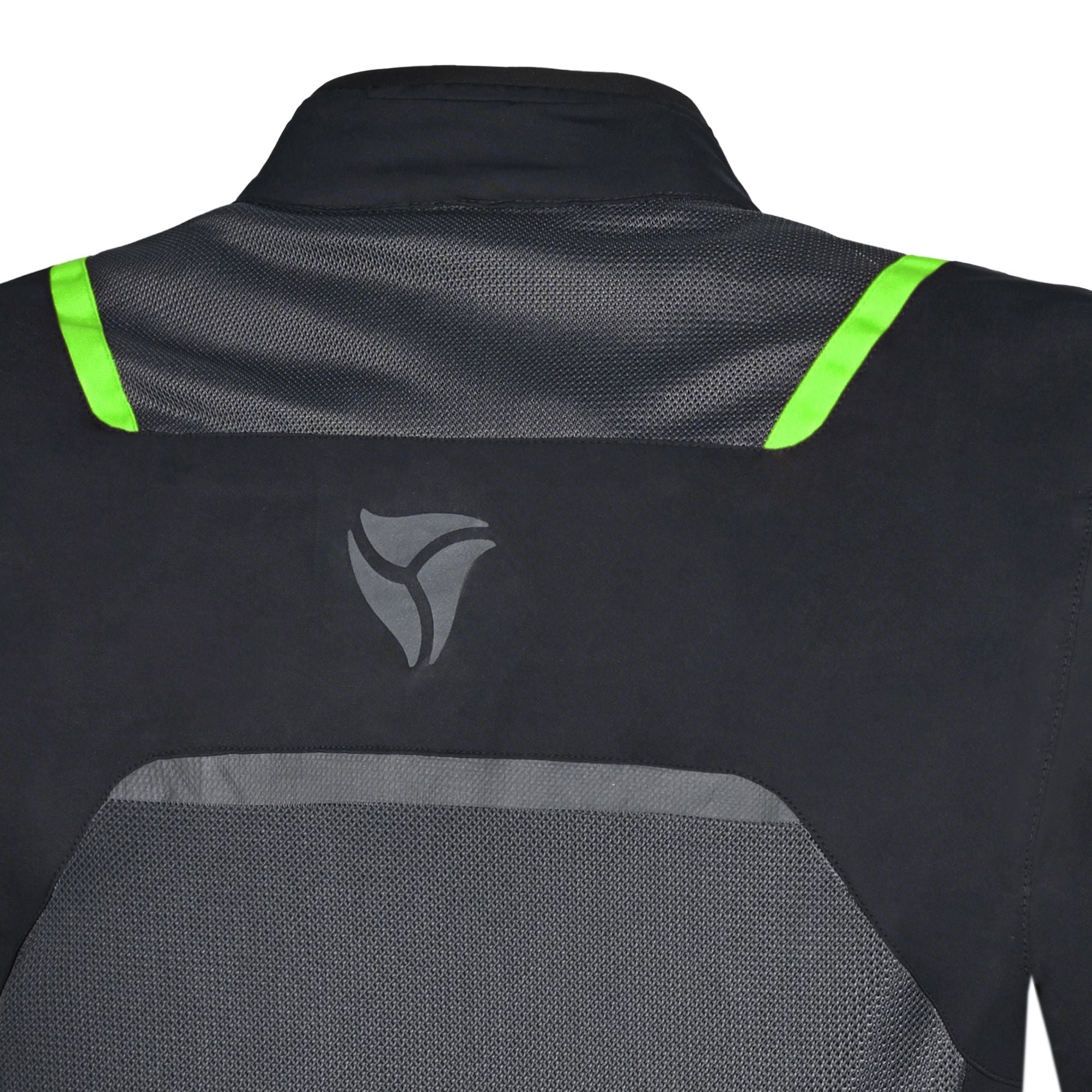 R-TECH SPIRAL MESH CHAQUETA DE MOTO DE HOMBRE TEXTIL NEGRO GRIS VERDE FLUO 