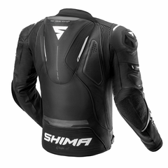 SHIMA MISSION ST G2 CHAQUETA DE PIEL MOTO NEGRO BLANCO 