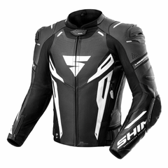 SHIMA MISSION ST G2 CHAQUETA DE PIEL MOTO NEGRO BLANCO 